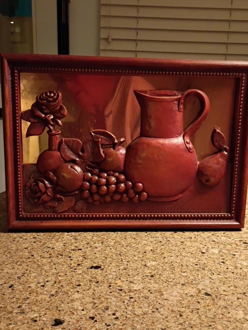 Vintage MCM Copper Craft Guild 3-D Still Life Wall Plaque 16".X 11"